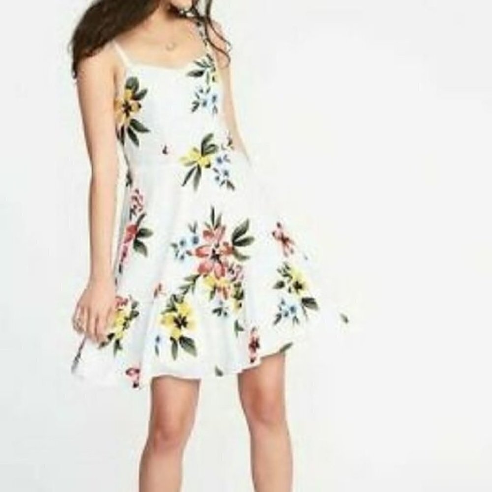 Old Navy White Floral Cami Dress